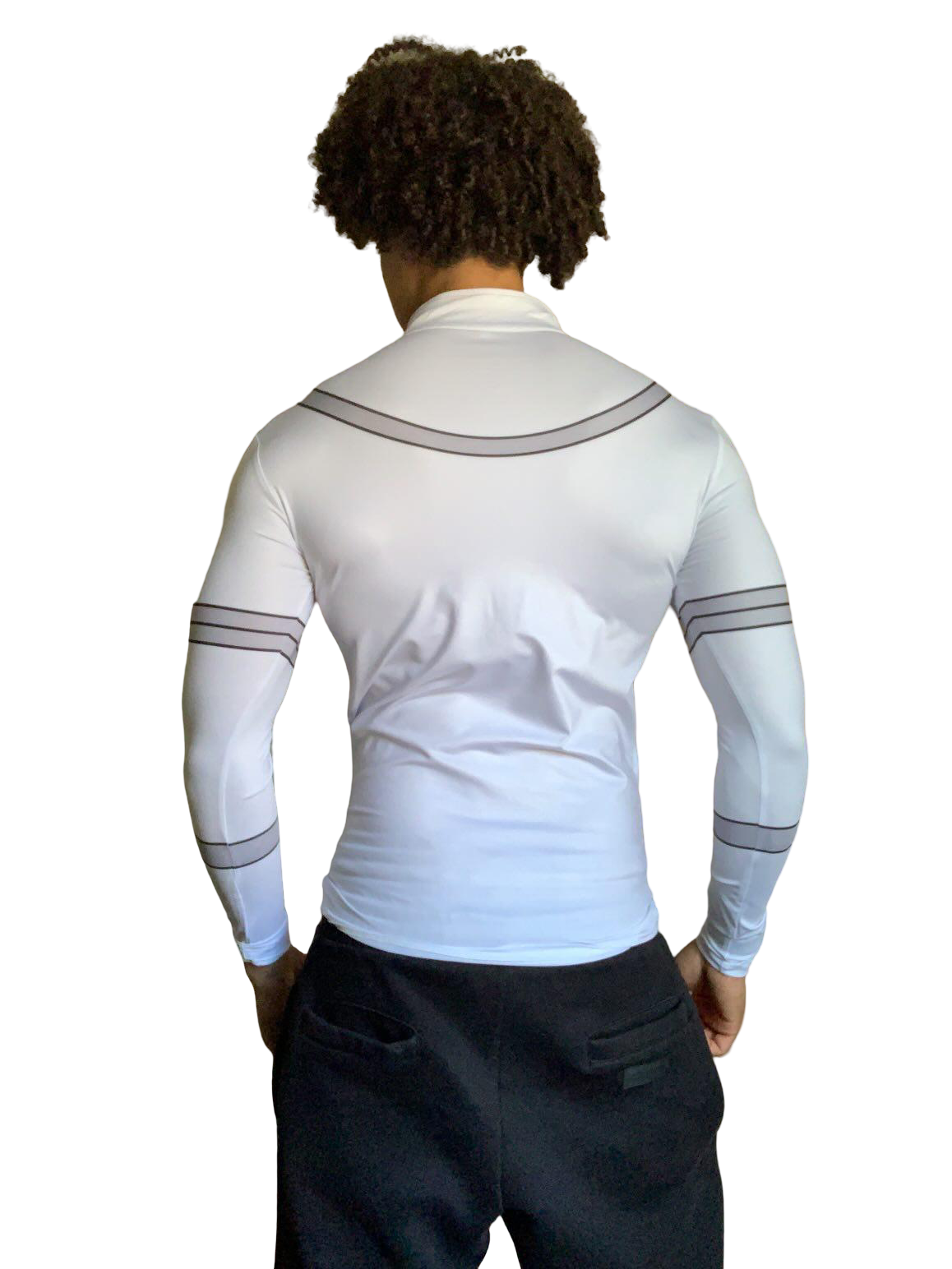 White Long Sleeve Quarter Zip Conquest Compression